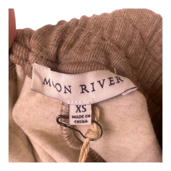 Moon River NWT Fleece Lined Tassel Jogger Neutral Brown XS - Picture 4 of 15